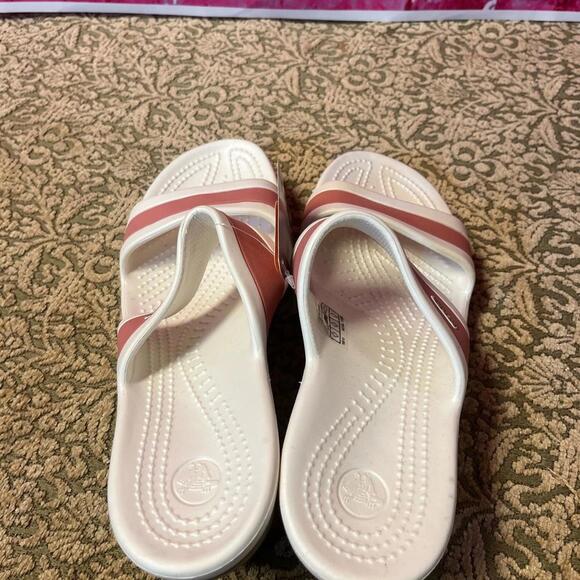 NEW Crocs 3 Inch Healed Sandals Womens Size 11 Mauve White - Picture 4 of 9